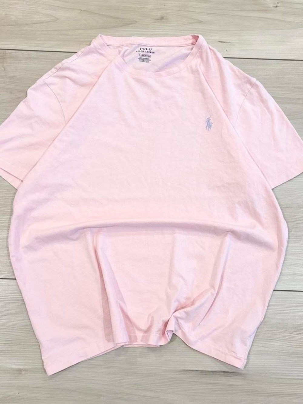 Polo by Ralph Lauren 100% Cotton Mens Preppy Light Pink Short Sleeve Tee